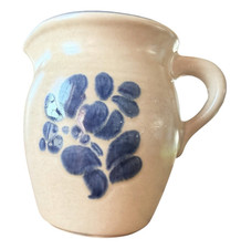 Vintage Pfaltzgraff Ceramic Creamer Pitcher with Blue-Green Banded Base — listing 6