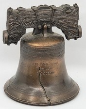Liberty Bell Replica Souvenir in Display Case with Historical Plaque — listing 4
