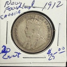 1912 Newfoundland 5 Cents Silver Coin, King George V — listing 3