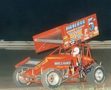 Handmade Wooden Photo Clock with Sprint Car Racing Image (#140 Van Hastings) — listing 3
