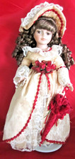 Vintage Porcelain Collector Doll in White Eyelet Christening-Style Dress — listing 4