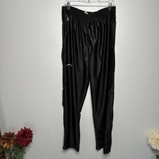 Black Athletic Drawstring Track Pants with Elastic Waistband, Size M — listing 4
