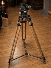 Vintage Professional Wooden Tripod with Fluid Head — listing 2