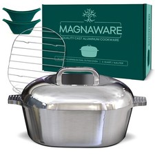 Vintage Cast Aluminum Oval Dutch Oven Roaster with Lid