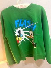 "Disney x Gucci" Interlocking GG Logo Sweatshirt with GG Monogram Sleeves, Burgundy