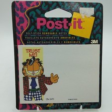 Vintage 1990 Garfield 3M Post-it Note Pad "Compute This, Sucker!" Sealed on Card — listing 2