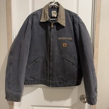 Vintage Carhartt Detroit Style Blanket-Lined Work Jacket, Dark Green, Men's Large — listing 5