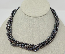 Multi-Strand Freshwater Cultured Pearl Torsade Necklace with Sterling Clasp — listing 5