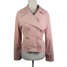 Pink Corduroy Belted Trench Coat / Wrap Jacket — listing 3
