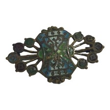 Antique Enamel Heraldic Shield Lapel Pin with Stars and Stripes — listing 4