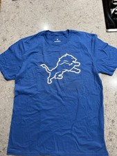 Detroit Lions Fanatics Black Cotton T-Shirt with Blue Lion Logo, Size L — listing 5