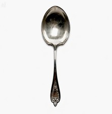 Vintage Silverplate Serving Spoon with Floral Handle — listing 6