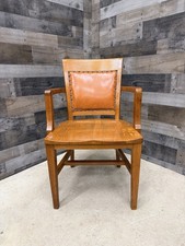 Vintage Bankers Armchair Solid Wood Mid-Century Office Chair — listing 5