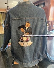 Camel Cigarettes Light Blue Denim Jean Jacket with Sherpa Shearling Lining, Men's XL — listing 4