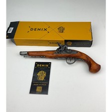 Decorative Replica Flintlock Pistol Collection in Framed Shadow Box with World Map Backing, listing 6