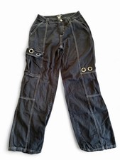 Hot Topic Black Wash Denim Cargo Pants with D-Ring Hardware, Size 36x32 — listing 4