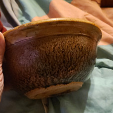 Brown Glazed Stoneware Bowl, Unmarked, listing 4