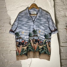KY's Made in Hawaii Men's Motorcycle Print Aloha Shirt, Size XL — listing 6