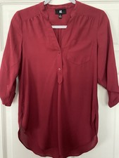 IZ Byer Women's Black and White Colorblock Button-Up Top, Size S — listing 5