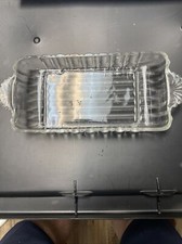 Vintage Pressed Glass Rectangular Relish Dish with Scalloped Rim and Hobnail Pattern — listing 3