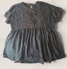 Altar'd State Dusty Blue Embroidered Tassel-Tie Sleeveless Tunic Mini Dress, Size Small — listing 6
