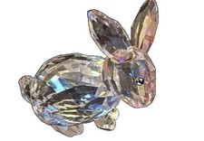 Clear Crystal Glass Rabbit / Bunny Figurine Paperweight — listing 2