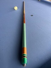 Vintage Two-Piece Jointed Pool Cue with Carved Wood Shaft and Mother-of-Pearl Inlay — listing 6