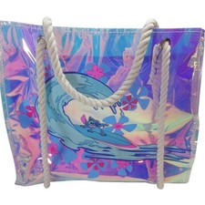 Disney Lilo & Stitch Iridescent Holographic PVC Beach Tote Bag with Rope Handles — listing 3