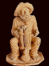 Terracotta Figural Sculpture on Wood Base Yes, there's a signature or stamp — listing 2