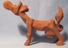 Vintage Hand-Carved Folk Art Wooden Cow Figure with Articulated Legs — listing 4