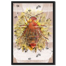 Framed Sepia-Toned Sunflower Print with Distressed Textured Border Mat — listing 2