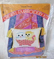 Pauline Denham Completed Crewel Embroidery Blue Floral Panel #6016 — listing 2