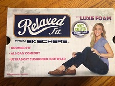 Skechers Relaxed Fit Luxe Foam Women's Slip-On Sneakers, Black/Grey with Blue Accent, US Size 6, listing 2