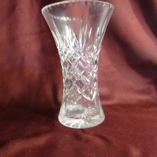 Cut Lead Crystal Flared Vase with Diamond and Fan Pattern — listing 2