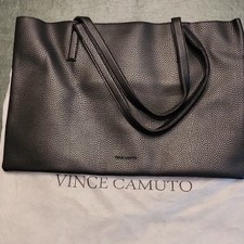 Vince Camuto Pebbled Leather Tote Bag in Blue with Gold Hardware