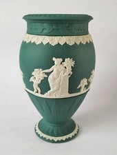 Wedgwood Portland Blue Jasperware 'Bountiful' Vase, Dark Blue Dip, 8 inch (20cm) — listing 5