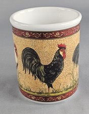 Farmhouse Ceramic Crock / Utensil Holder with Stacked Farm Animals Motif — listing 6