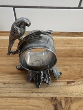Vintage Silver Plate 3-Tier Folding Serving Stand with Figural Parrot Birds — listing 2
