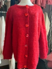Fuzzy White Mohair/Angora Blend Knit Sweater — listing 6