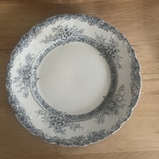 Antique New Wharf Pottery Ironstone Oval Serving Platter with Pink Floral Transfer