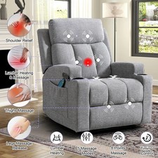 Brown Microfiber Manual Recliner Chair with Cup Holder, listing 6