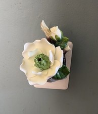 Cosmos Porcelain Floral Basket Figurine with Roses — listing 5