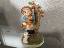 Bisque Porcelain Figurine of a Young Girl with Lamb and Bird — listing 5