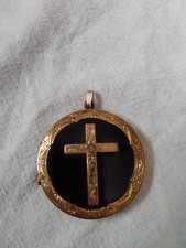Antique Victorian Gold-Filled Watch Pin Brooch with Heart Cartouche and Scrollwork Frame — listing 4