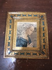 Vintage Print Reproduction of Fra Filippo Lippi 'Madonna' (Portrait of a Woman) on Textured Board — listing 5