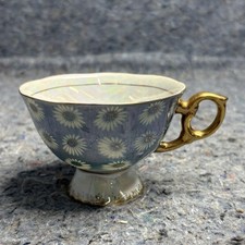 Vintage Lusterware Footed Tea Cup and Saucer, Gold Filigree Decoration, Made in Japan — listing 6