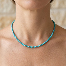 Long Handmade Beaded Necklace with Green Stone, Wood, and Metallic Beads — listing 5