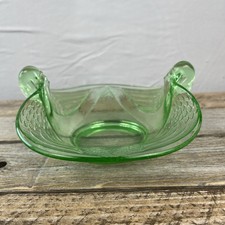 Vintage Uranium Green Glass Swan Figural Bowl / Trinket Dish, 4 inches tall — listing 5