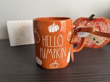 Rae Dunn "Hello Fall" Navy Blue Ceramic Pumpkin Figurine — listing 3