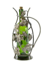 Decorative Painted Metal Wine Bottle Sculpture Wall Art / Countertop Decor (Set of 4) — listing 4